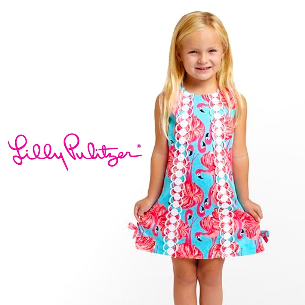 Lilly Pulitzer Girl’s Southern Charm Shift Dress Flamingo SZ.8